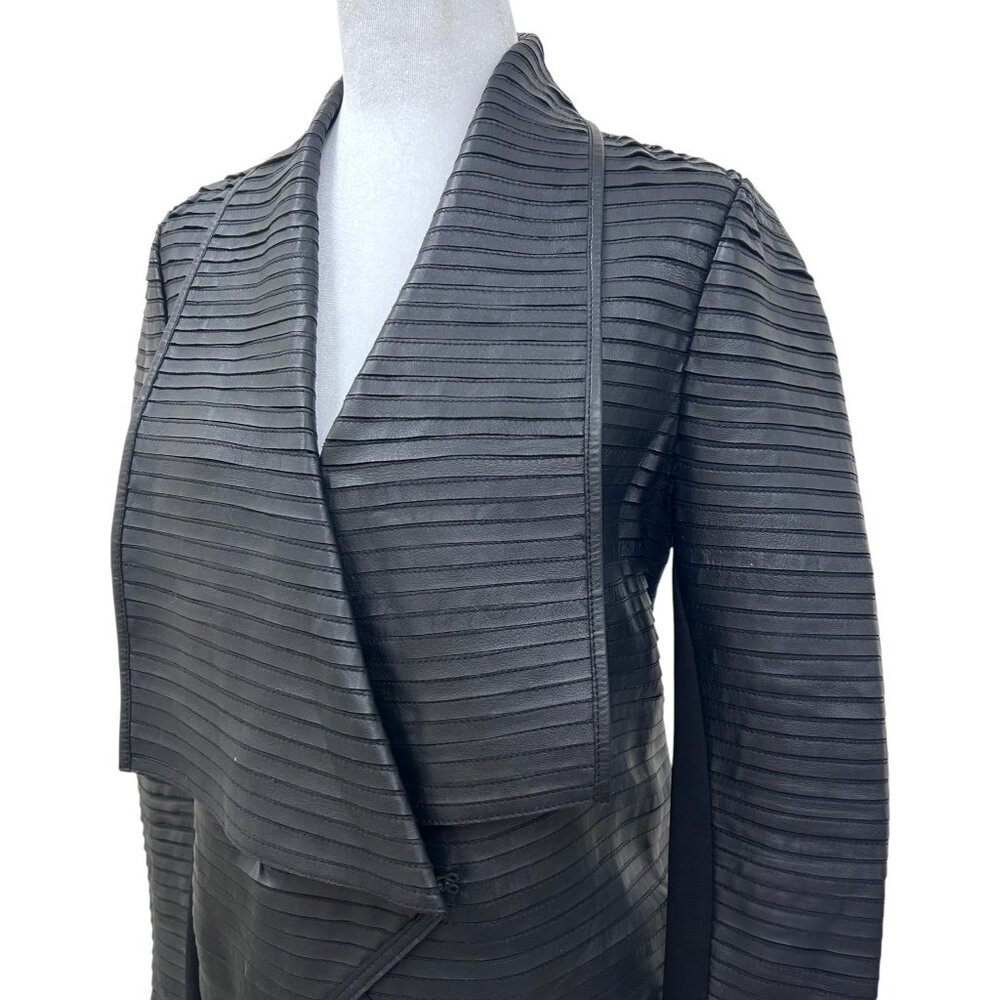 Marciano Guess Shayna Drape Lamb Leather Moto Jacket EUC